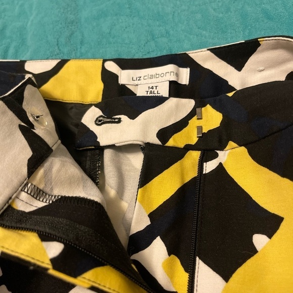 Liz‎ Claiborne Womens Abstract Print Pants 14T Tall Multicolor Cotton/Spandex - Picture 11 of 14